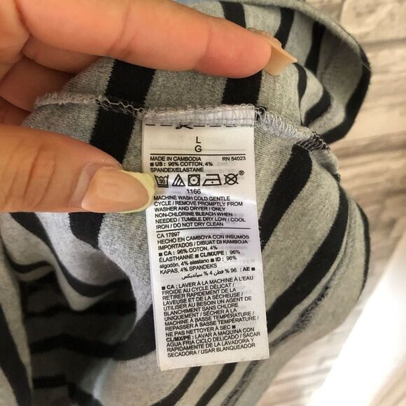 Old Navy || 2 Lot Bundle Long Sleeve Scoop Neck Striped Curved Mini Dress Sz L - Picture 8 of 14